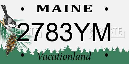 2783YM Maine License Plate