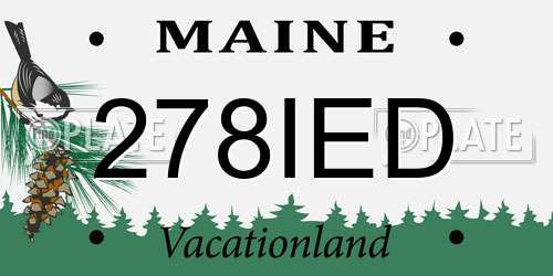 278IED Maine License Plate