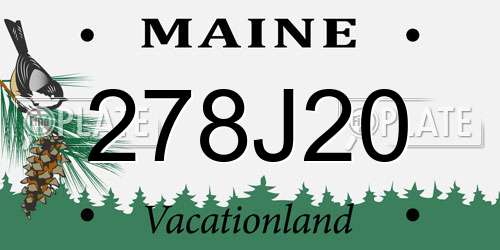 278J20 Maine License Plate