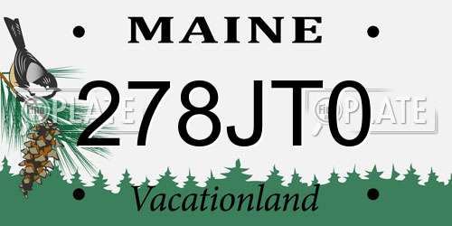 278JT0 Maine License Plate