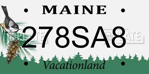 278SA8 Maine License Plate