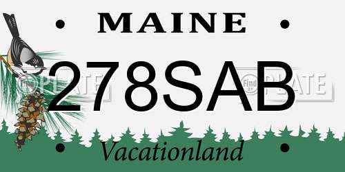 278SAB Maine License Plate
