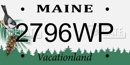 2796WP Maine License Plate