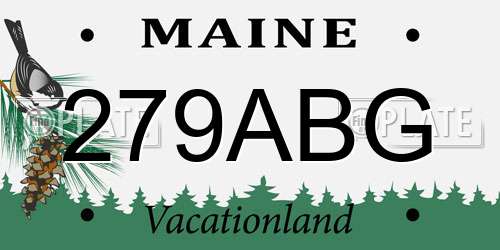 279ABG Maine License Plate
