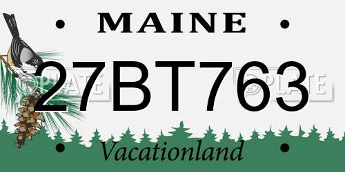27BT763 Maine License Plate
