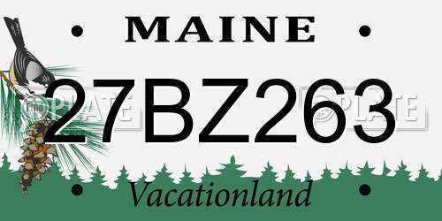 27BZ263 Maine License Plate