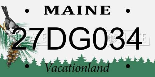 27DG034 Maine License Plate