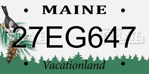 27EG647 Maine License Plate