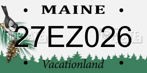 27EZ026 Maine License Plate