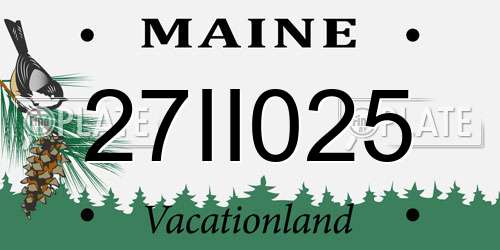 27II025 Maine License Plate