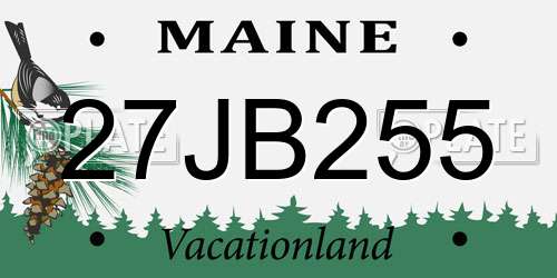 27JB255 Maine License Plate