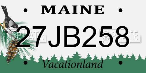 27JB258 Maine License Plate