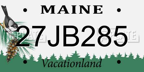 27JB285 Maine License Plate