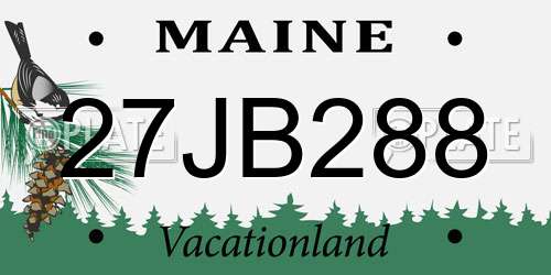 27JB288 Maine License Plate
