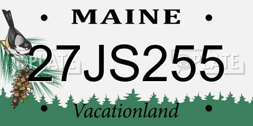 27JS255 Maine License Plate