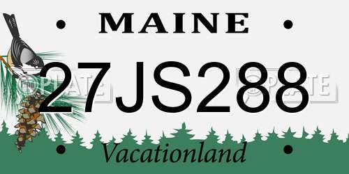 27JS288 Maine License Plate