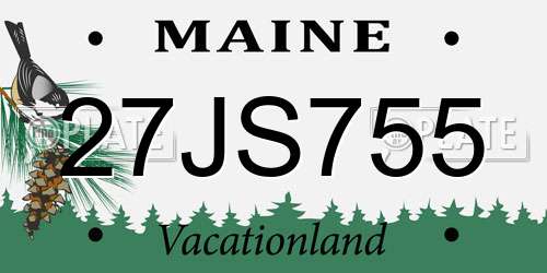 27JS755 Maine License Plate