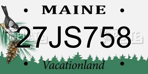 27JS758 Maine License Plate