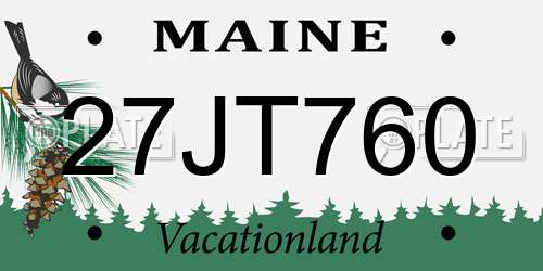 27JT760 Maine License Plate