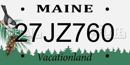 27JZ760 Maine License Plate