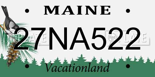 27NA522 Maine License Plate