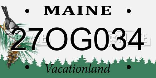 27OG034 Maine License Plate
