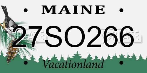 27SO266 Maine License Plate