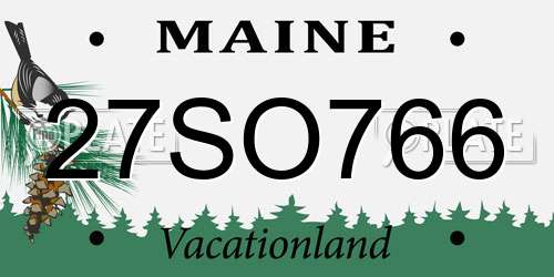 27SO766 Maine License Plate