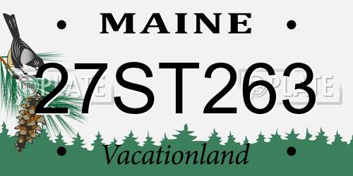 27ST263 Maine License Plate