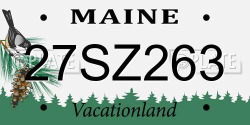 27SZ263 Maine License Plate