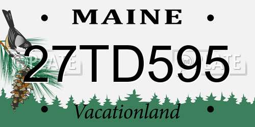 27TD595 Maine License Plate
