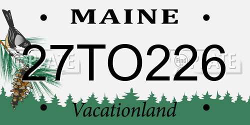 27TO226 Maine License Plate