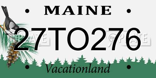 27TO276 Maine License Plate