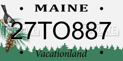 27TO887 Maine License Plate