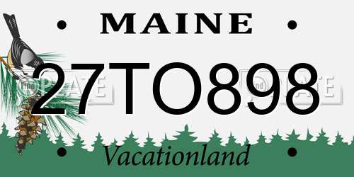 27TO898 Maine License Plate