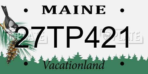 27TP421 Maine License Plate