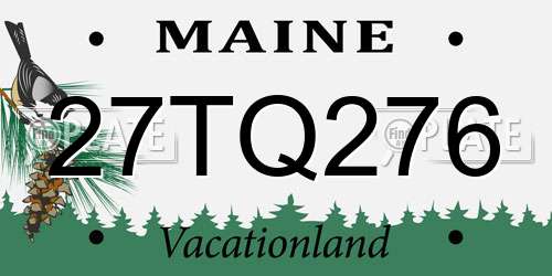 27TQ276 Maine License Plate