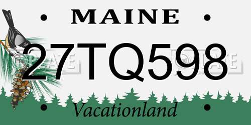 27TQ598 Maine License Plate