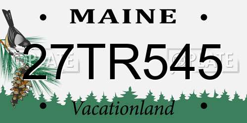27TR545 Maine License Plate