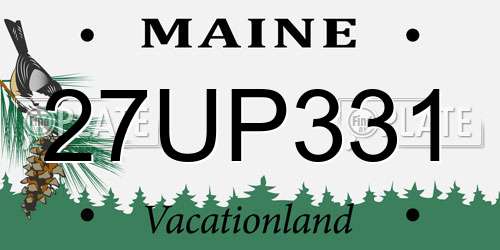 27UP331 Maine License Plate