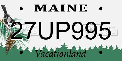 27UP995 Maine License Plate