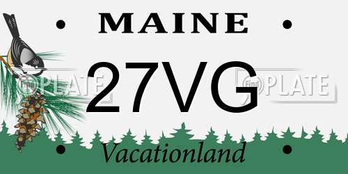27VG Maine License Plate