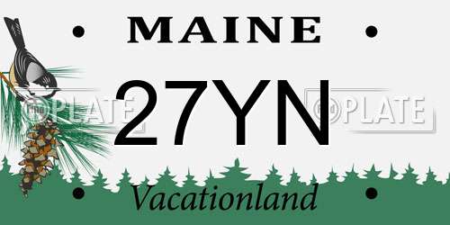 27YN Maine License Plate