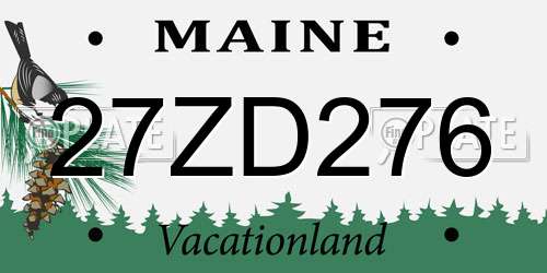 27ZD276 Maine License Plate