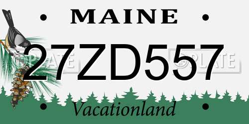 27ZD557 Maine License Plate