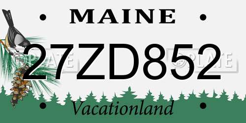 27ZD852 Maine License Plate