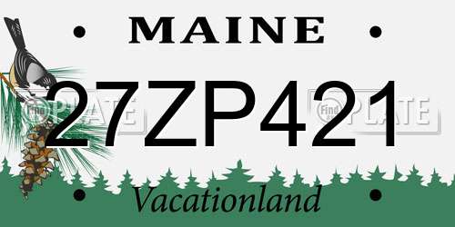 27ZP421 Maine License Plate
