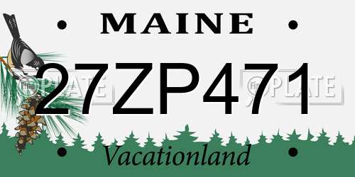 27ZP471 Maine License Plate
