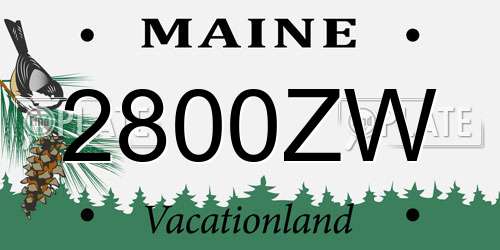 2800ZW Maine License Plate