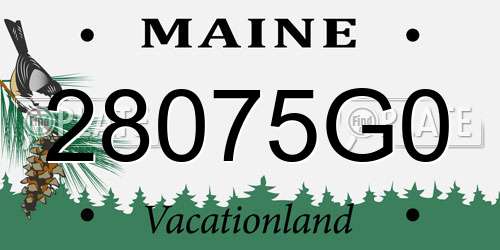 28075G0 Maine License Plate